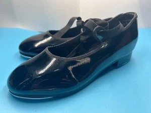 Capezio Women's N625 Jr Tyette Tap Shoe Size 9 wide Black Bow Tie Strap - Picture 1 of 6