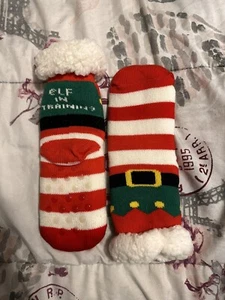 kid's "elf in training" christmas socks - Picture 1 of 1