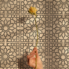 Prophet's Mosque Medina Geometric Tile Stencil Mandala Floor Wall Paint Stencils