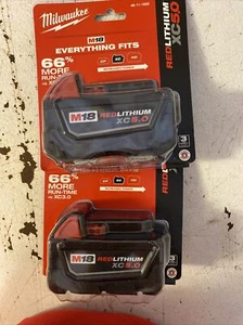 New Milwaukee M18 48-11-1850 XC 5.0ah (2 Batteries) Red Lithium - Picture 1 of 1