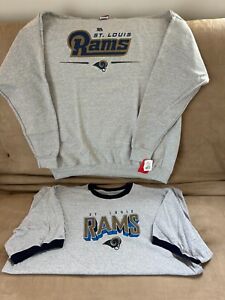 St Louis Rams VINTAGE shirt+sweatshirt - 2 pack - XXL - 90's 2000's - NFL/Reebok
