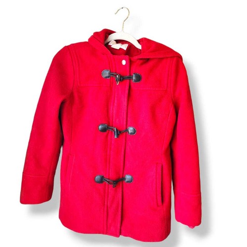 Michael Kors donna lana pavone taglia 4 S rosso felpa con cappuccio corno toggle elegante lusso