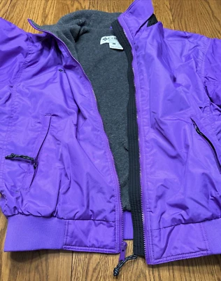 Chaqueta de nailon púrpura vintage años 90 Columbia Sportswear para mujer L con forro polar Foto 1 de 4