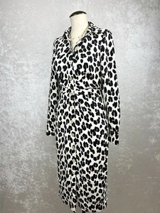 Kate Spade NY Ruched-Front Black Leopard Print Shirt Dress Women’s NWT Size 2 - Picture 1 of 22