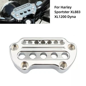Chrome Indicator Handlebar Top Clamp For Harley Sportster XL 883 1200 Iron Dyna - Picture 1 of 8