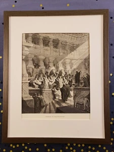 Gustave Doré Engraving Art | Ultra Rare 1st Ed. 1 | Daniel & Writing on the Wall - Picture 1 of 11