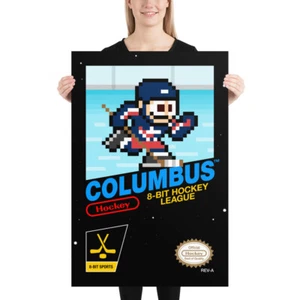 Columbus Blue Jackets 8-bit Poster - Picture 1 of 4