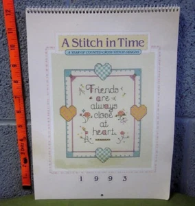 A STITCH IN TIME calendar Counted Cross-Stitch Designs patterns 1993 country - Picture 1 of 1