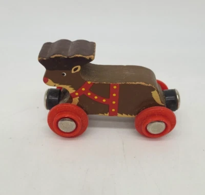 Trineo de Santa BigJigs con tren de madera de reno BJT468 solo reno de repuesto Foto 1 de 4