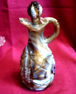 IMPERIAL CARAMEL SLAG GLASS CRUET ARROW MARKINGI WITH MATCHING STOPPER - Picture 1 of 5