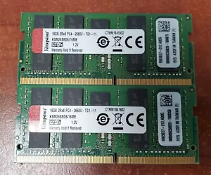 32GB (2x16GB) Kingston PC4-21300 2666MHz ECC Unbuffered SO-DIMM KSM26SED8/16ME - Picture 1 of 2