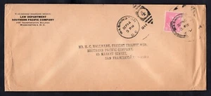 USA Washington DC 1944 Southern Pacific Railway Cover. 9c Prexie Single - Picture 1 of 2