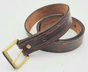 Vintage Mule Skinner Maker Brown Embilished Leather Belt. No Model Specified - Picture 1 of 6
