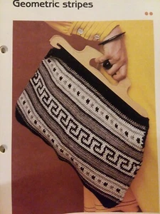 Handtasche geometrisch gestreift Häkelmuster Anleitung kostenloser Versand - Bild 1 von 2