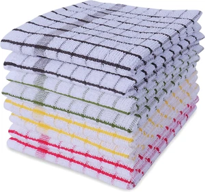 Kitchen Dish Cloths Set of 8 - Ultra Soft, Highly Absorbent, Quick-Drying Terry - Picture 1 of 5