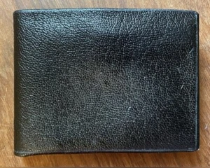 vtg crest craft genuine leather mens black bifold wallet - Picture 1 of 8