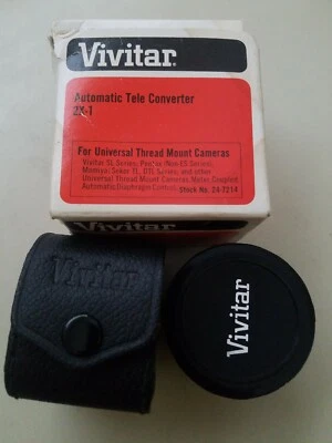 VIVITAR 2X-1 Automatic Tele Converter w/CASE, CAPS & BOX - Image 1 of 4