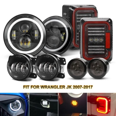 7" LED Headlights & Tail Lights & Fog/Turn Lamps For Jeep Wrangler JK 2007-2018 - Image 1 of 4
