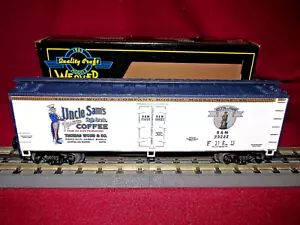NEW WEAVER U3165LD B&M BOSTON & MAINE UNCLE SAM'S COFFEE WOODSIDE REEFER BOXCAR - Picture 1 of 8