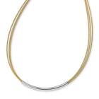 Sterling Silver Gold-Plated Rhodium-Plated Bar with 2" Necklace