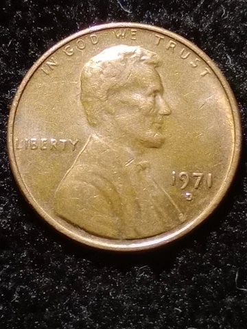 1971 D Penny Error - Grease Strike Error On Reverse Cover