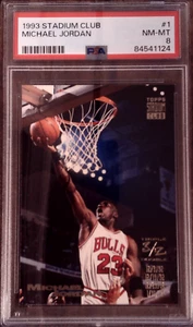 MICHAEL JORDAN 1993 Stadium Club #1 PSA 8 NM/MT + FREE SHIPPING! - Picture 1 of 2