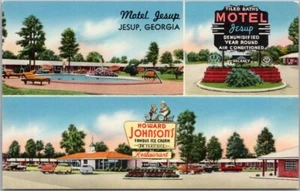 Postal de los años 50 de JESUP, Georgia MOTEL JESUP / Restaurante Howard Johnson - Cromo - Imagen 1 de 2