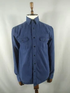 HUF Button Down Shirt Blue Size M 100% Cotton Men's - Picture 1 of 12