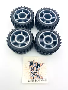 4 Pneumatici Knex Tiny 7/8" Nero Mario Cart Ruote Grigie - Ricambi K'nex - Foto 1 di 3