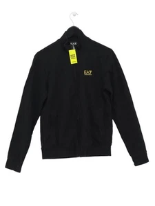 Emporio Armani Men's Hoodie S Black Striped 100% Cotton Full Zip - Picture 1 of 7