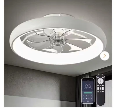 20‘’ Ceiling Fan with Light, Upgraded Low Profile Fan, Flush MountCeiling Item52 - Image 1 of 4
