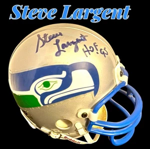 STEVE LARGENT AUTOGRAPHED SIGNED SEATTLE SEAHAWKS THROWBACK MINI HELMET wAP/COA - Picture 1 of 8