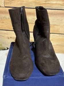 Kelly & Katie Ankle Boots High Block Heel Brown Suede Bootie Sz 11. EUC See Pics - Picture 1 of 8