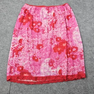 Vintage Xhilaration Skirt Womens 22/24 Pink Y2K Floral Lace Bright Phoebe Artsy - Picture 1 of 5