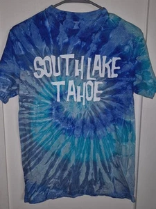 South Lake Tahoe Nevada California location tourist Tie Dye T Shirt S Small 17" - Picture 1 of 1