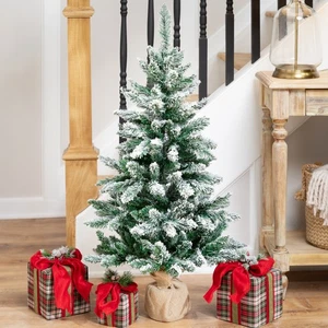 Frosted Pine Artificial Christmas Tree in Burlap Base - 3.5' - Unlit - Picture 1 of 5