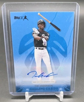 Juego curado 2022 Topps X Juan Soto Tim Anderson azul automático # 35/50 White Sox 60-A Foto 1 de 2