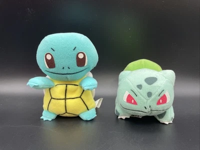 Pokémon Schiggi & Bisasam 1999 Hasbro Vintage Plüschfigur Kuscheltier  Pokemon - Bild 1 von 4