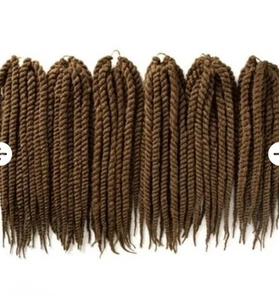 OneDor hochwertige 6 Packungen 18 Zoll braun Havanna Twist gehäkelte Haarverlängerungen - Bild 1 von 4