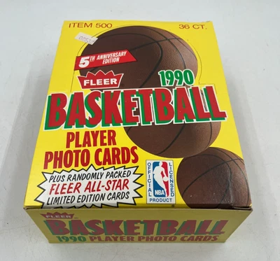 *¡Estuche fresco!* Caja de cera para tarjetas de baloncesto Fleer 1990-91 FASC de un estuche sellado Foto 1 de 4