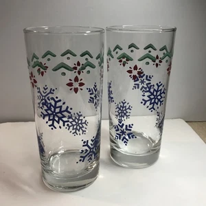 Vintage Pfaltzgraff Nordic Pattern Tumbler Cooler Glasses Set Of 2 - Picture 1 of 8