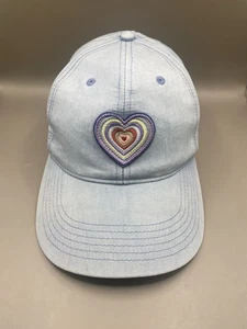 Herz Patch Mütze Kappe Damen Strapback verstellbar blau Outdoor - Bild 1 von 9