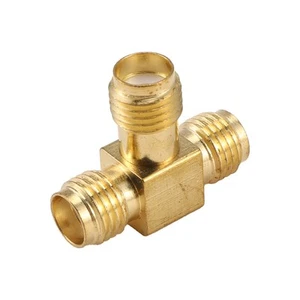 SMA Female to Two SMA Female Triple T Adapter connector 3 way Splitter M5W4 - Zdjęcie 1 z 7