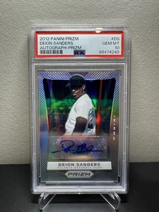 Deion Sanders Silver Prizm Auto /25 PSA 10 GEM MINT 2012 Panini Prizm Baseball - Picture 1 of 3