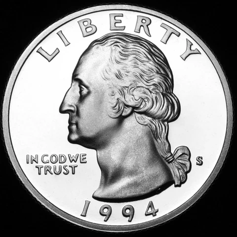 1994 S  Washington Quarter ~ Mint Clad Proof  from U.S. Proof Set Cover