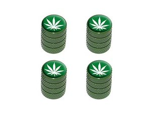 Marijuana Leaf - Weed Pot Tire Valve Stem Caps - Green - Picture 1 of 1