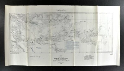 1902 Canada Geological Survey Map Yukon Territory MacMillan Pelly Stewart Rivers - Image 1 of 4