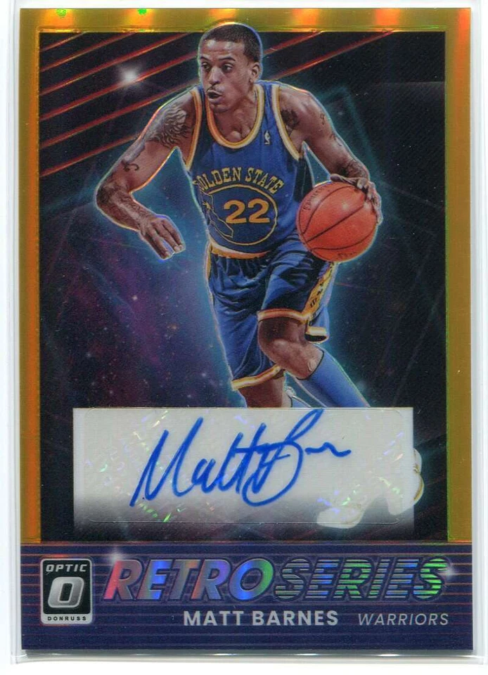Donruss Optic Retro Series Signatures 2021-22 dorado 9 mate Barnes automático 6/10 Foto 1 de 1