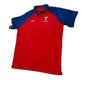 Nike Mens Red Dri Fit Texas Rangers Baseball Short Sleeve Pullover Polo Shirt XL - Picture 1 of 4