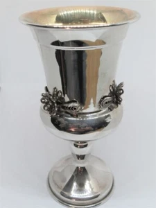 Handgefertigter Sterling Silber filigraner Blumen Kiddusch Kelch mit filigranen Blüten - Bild 1 von 2